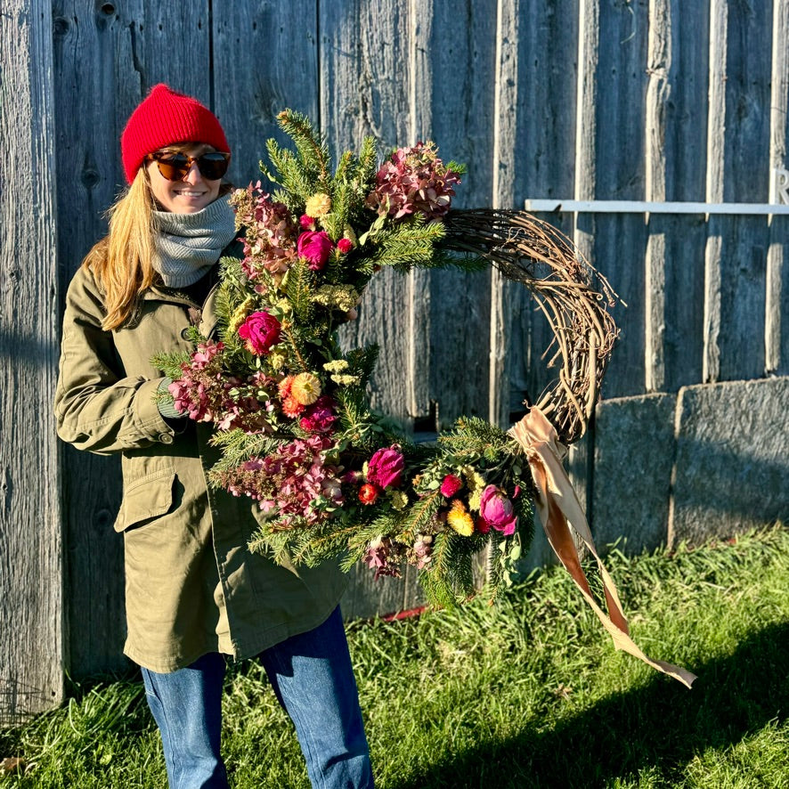WORKSHOP: Dried floral wreath (with or without evergreen) - Roam Flora